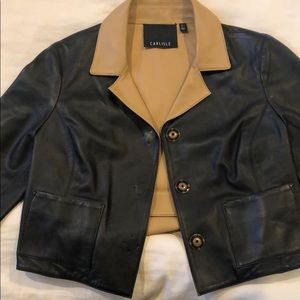 Carlisle cropped leather jacket